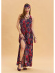 V Neck Slit Red Long Dress 4645